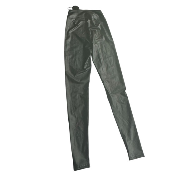 Aerie Offline Luxe Faux Leather Leggings Green NWT - Picture 4 of 7